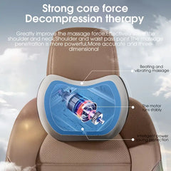 Car Seat Messager | Upgrade Electric Massage Headrest Lumbar Support Car Seat Neck Headrest Lumbar Cushion USB Socket Home Car Lumbar Support