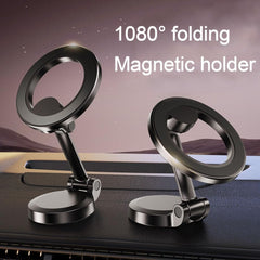 360° Rotating Magnetic Car Phone Holder | All-Metal Dashboard Mount | Strong Adhesive & One-Hand Operation