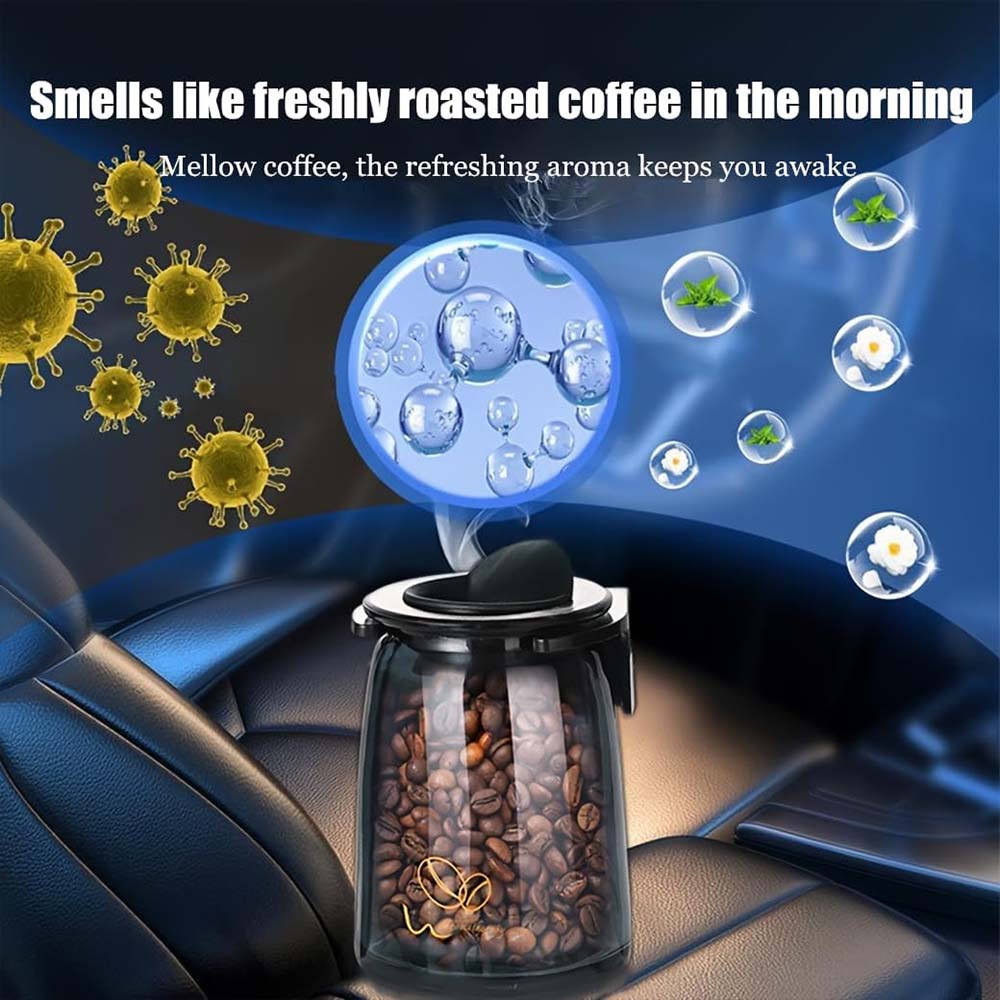 Coffee Bean Car Air Freshener - 2 Bottles Aromatherapy Diffuser Set | Solid Perfume for Cars with Charming Coffee Fragrance | Natural Aroma, Unique Design PanoraCirqi