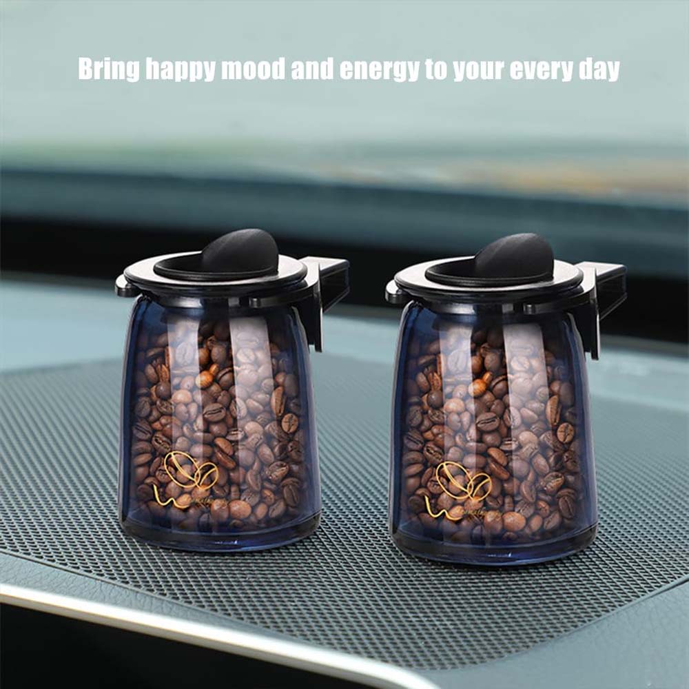 Coffee Bean Car Air Freshener - 2 Bottles Aromatherapy Diffuser Set | Solid Perfume for Cars with Charming Coffee Fragrance | Natural Aroma, Unique Design PanoraCirqi