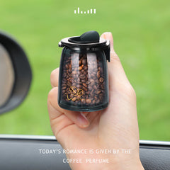 Coffee Bean Car Air Freshener - 2 Bottles Aromatherapy Diffuser Set | Solid Perfume for Cars with Charming Coffee Fragrance | Natural Aroma, Unique Design PanoraCirqi