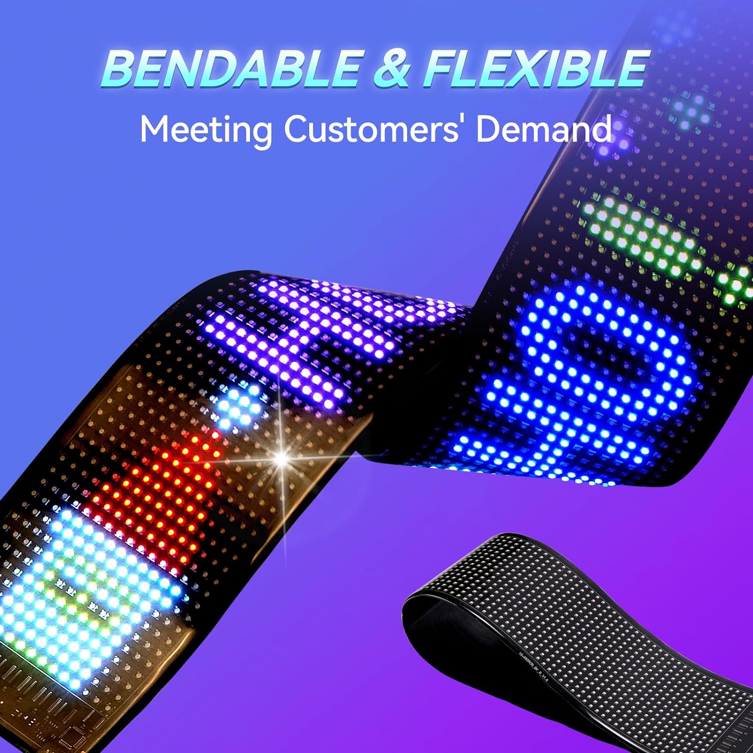 Customizable LED Car Sign: 15''x4'' Programmable, Pre-made Animations & Text, Bluetooth APP Control, Flexible LED Matrix Panel, Graffiti Scrolling, Ideal for Cars, Stores, and Holidays