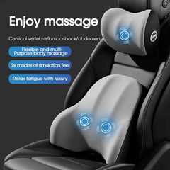 Car Seat Messager | Upgrade Electric Massage Headrest Lumbar Support Car Seat Neck Headrest Lumbar Cushion USB Socket Home Car Lumbar Support