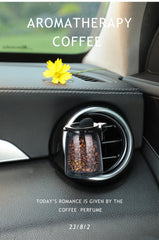 Coffee Bean Car Air Freshener - 2 Bottles Aromatherapy Diffuser Set | Solid Perfume for Cars with Charming Coffee Fragrance | Natural Aroma, Unique Design PanoraCirqi