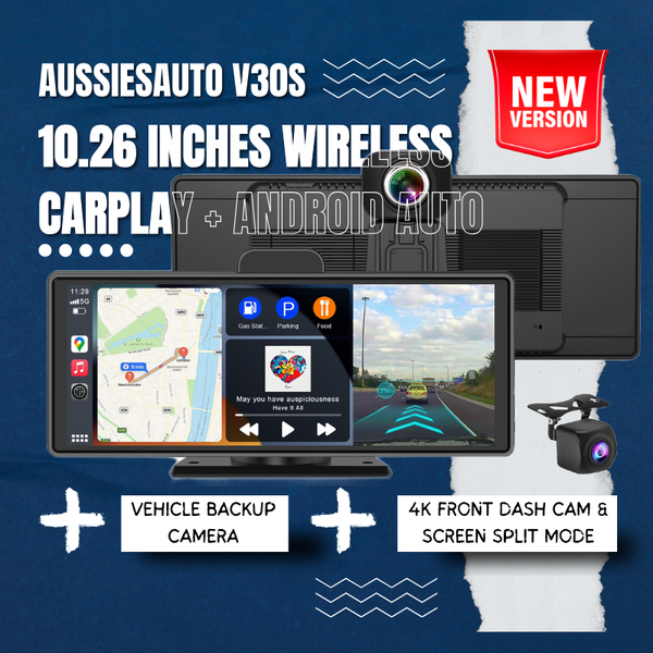 Adinkam 10 Inches Portable Carplay V30S  Apple Carplay+Android Auto w –  Aussies Auto