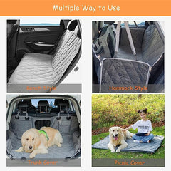 Dog Seat Cover | Waterproof Dog Car Seat Cover Back Seat Hammock with Mesh Visual Window & Side Flaps & Dog Seat Belt, Scratchproof Pet Seat Cover for Cars, Trucks, SUVs